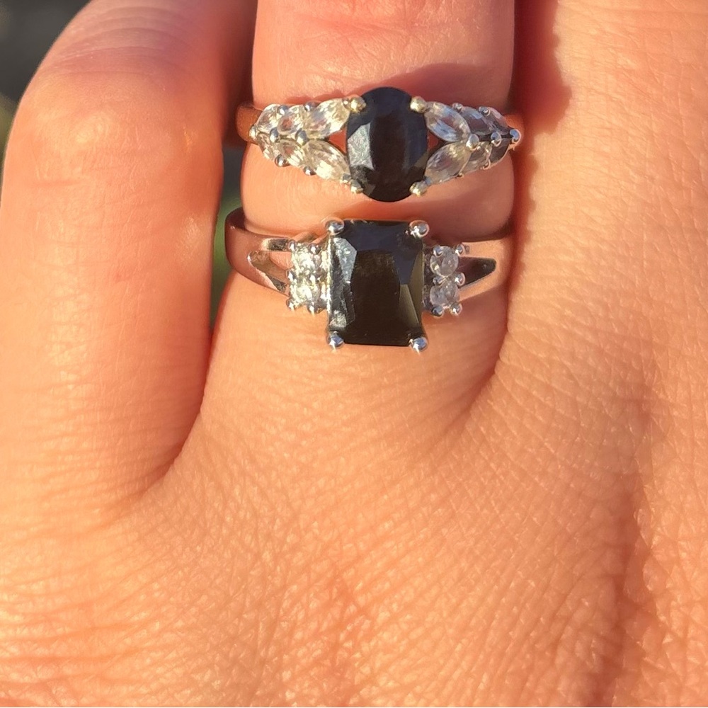 Sapphire & Black Stone Ring Lot